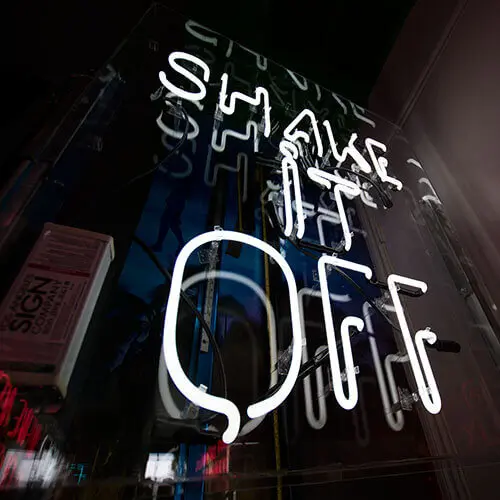 off neon sign